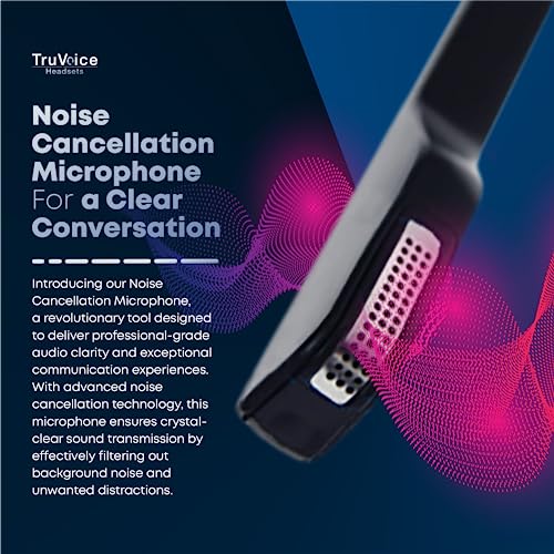 TruVoice HD-500 USB Premium Headset for The Office or Call Center – Works with All VoIP Phone Systems – Noise Canceling Microphone and HD Speakers