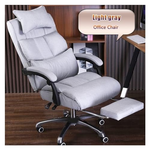 Chair Swivel Chair Executive Chair Footrest Ergonomics Science Division Managerial Chairs, Breathable Cotton Linen Tilt Adjustment Task Chair, Bearing 85Kg/187.4Lbs