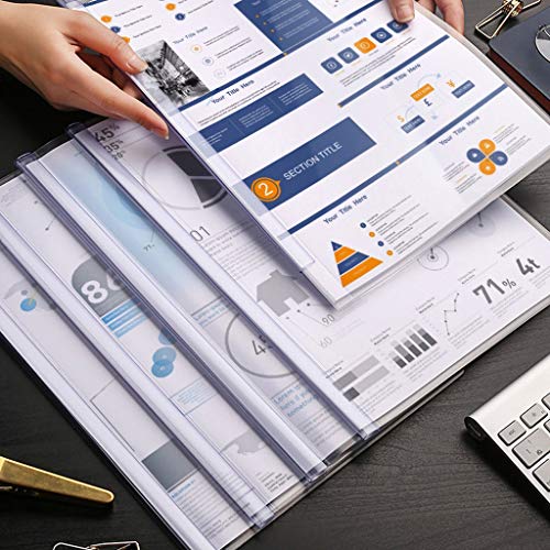 Plastic Folders,Budget Binde, File Folder,Report Covers with U-Type Sliding Bar (60 Sheet Capacity), Office School Supplies Transparent Resume Presentation File Folders Files Organizer (Color : D) (C