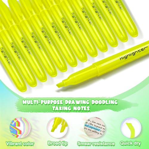 Tcevily 240 Pieces Highlighter Bulk Assorted Colors Highlighter Markers Chisel Tip Highlighters Pens Bundle for School Classroom Office (240)