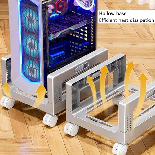PC Stand,Computer Holder Stand Cart with Rolling Caster Wheels,Mobile PC Tower Applies to Office Study Bedroom,Can Bear 15kg(Color1)