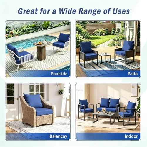 Ojtuyht 4 3/4" High Back Seat Cushion with Ties, Dining Chairs Seat Cushion Sunscreen Water Proof Removable, Replacement Cushions for Patio Garden(ligjt Grey,25 1/2" x25 1/2")