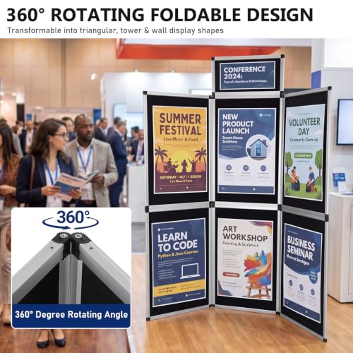 Generic 6 1 Panel Presentation Display Board with Carrying Bag for Events