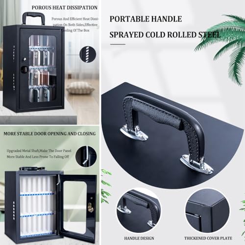 PetterShop Stainless Steel Wall Mounted Phone Boxt,Phone Storage Cabinet,with Lock & Soft Lining, Pocket Chart Cell Phone Holder for Classroom (Color : Black, Size : 60)