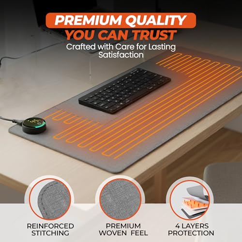 Heatka Dual Zone Heated Desk Mat, Large