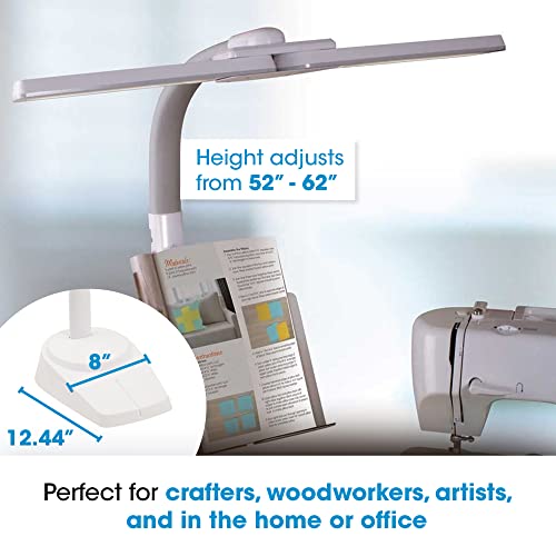 OttLite Dual Shade LED Floor Lamp with Adjustable Stand, White