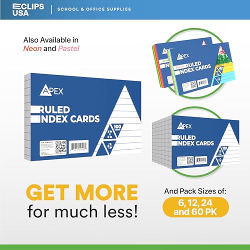 Index Cards Bulk 3x5 (2400 Cards) Flash Cards For Studying Note Cards Flashcards Notecards 100 Per Pack (24 Pack 3X5)