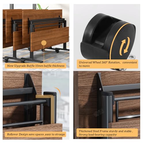 Foldable Conference Table,Flip Top Rolling Conference Tables,Mobile Training Table with Wheels,Modern Large Coference Room Tables,Folding Meeting Table for Office,Classroom (1pack 47.2 * 23.6 * 29.5)