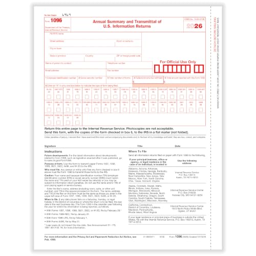 ComplyRight 1099-INT 4-Part, 2-Up Tax Form Set with Self-Seal Envelopes, Set for 50 Employees, Tax Filing Supplies
