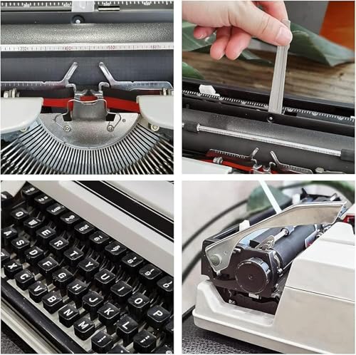 Vintage Typewriter for a Nostalgic Flow - Manual Typewriter Portable Model for Remote Writing Locations - Sleek & Durable Type Writer Classic Word Processor -Typewriters for Writers(White)