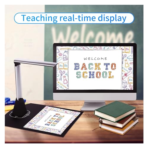 BK34 Document Camera Scanner, 5 Mega-Pixel HD Camera A4 Capture Size with LED Light Teaching Software for Classroom Teachers