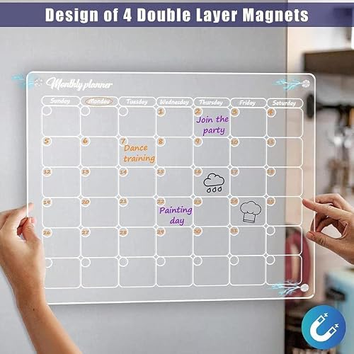 Magnetic Calendar Fridge Dry Erase Board Monthly Weekly Planner