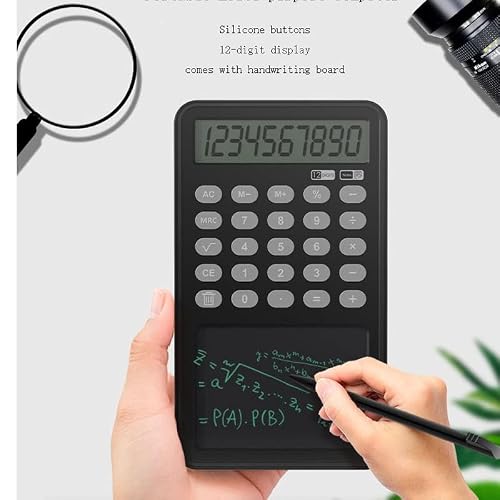 DUYHBAWRS Calculator Multifunctional Calculator Business Office Portable LCD Handwriting Tablet Calculator 12 Digit Display Financial Calculator(E)