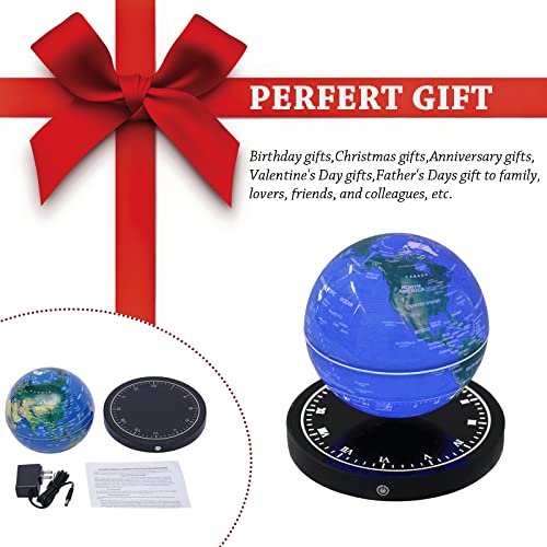 6" World Geographic Globes Floating Globe Lamp Anti Gravity 360 Rotating World Map with LED Light Magnetic Levitating Globe Home Office Desk Decor Creative Birthday Gifts