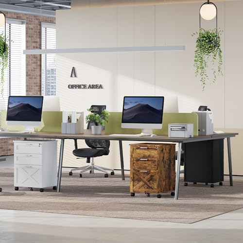 Garvee 3-Drawer Mobile File Cabinet with Lock, Under Desk Storage Drawers