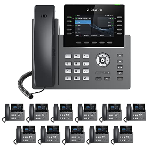Z-Cloud 500 Phone System by Mission Machines: Auto Attendant, Voicemail, Voicemail to Email, Mobile Apps, Work from Anywhere & Includes Free Mission Machines Z-Cloud Service (12 Phone Bundle)