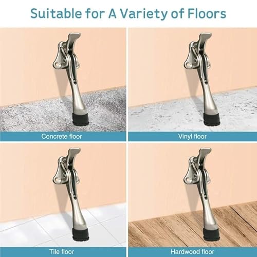 JSEIAJB Door Stopper Heavy Duty Mute Zinc Alloy Stops with Non-Slip Rubber Tip Hidden Wall Protector Hardware