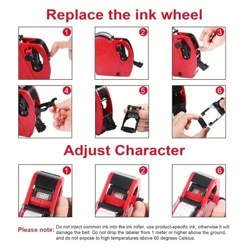 tag Machine with Labels Kit Label Maker Numerical Pricing Machine Kit for Office Retail Shop Grocery Store Organization Marking