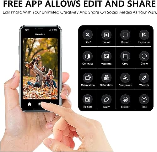 Film Scanner, 35mm/135mm Slide and Negative Scanner with LED Backlight, Support Image Preview, Playback and Editing Functions, Suitable for Smartphone