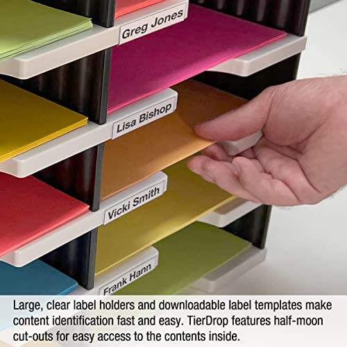 Ultimate Office TierDrop Desktop Organizer, 6 Compartment Sorter, 3-Wide