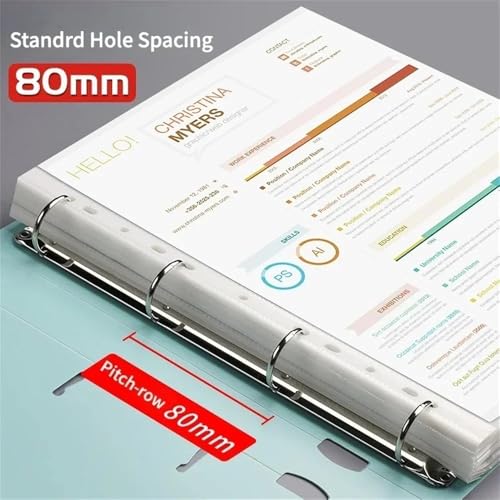 Filing Envelopes A4 Loose-Leaf Folder Document Display Book 4 Holes Loose-Leaf Folder Colour Waterproof File Ring Office Stationery(Green)