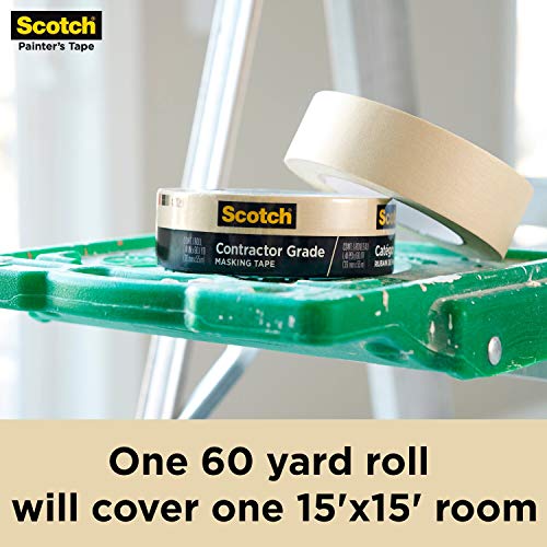 Scotch Contractor Grade Masking Tape, 0.94 inches by 60.1 yards (1,442 yards total), 2020, 24 Rolls