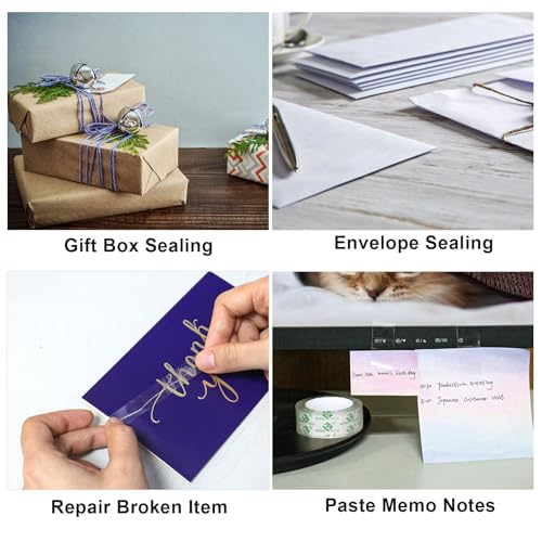 BOMEI PACK 144Rolls Crystal Clear Tape Refills for Dispenser, Bulk Transparent Tape Clear for Home, School and Office, 3/4Inch x 1000 inch