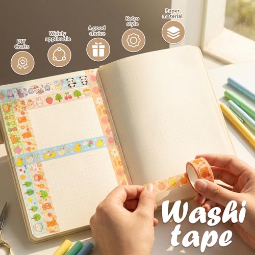 120 Roll Cute Washi Tape Set Aesthetic Masking Tape for Journaling Supplies