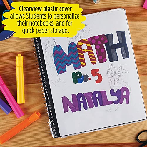 Five Star Interactive Notetaking Spiral Notebooks, 3 Pack, 1 Subject, College Ruled Paper, 11" x 8-1/2", 100 Sheets, Customizable Cover, Red, Cobalt Blue, Yellow (820042)