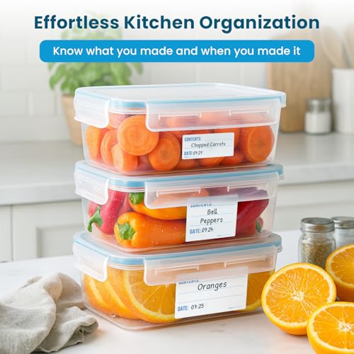 Freezer Labels 2x3 in 300/Roll, Dissolvable Removable Canning Jar Stickers