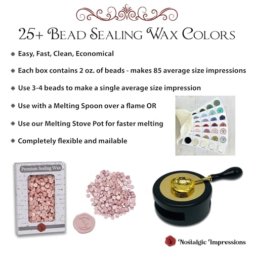 Custom Monogram Wax Seal Stamp | Personalized Name with Multiple Design Options| USA Handcrafted | Multiple Handle & Wax Color Options