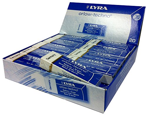 Dixon Orlow-Techno White Eraser - 20 Count (7410200)