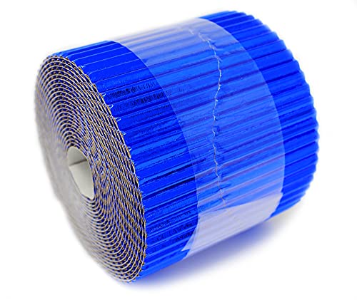 Bright Ideas Metallic Corrugated Border Rolls for School Displays 5 Pack, 10cm x 5m, Assorted