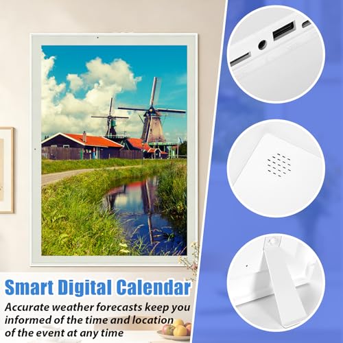 21.5 Inch Smart Skylight Digital Calendar Interactive Touchscreen Display Electronic Chore Chart Wall and Desk Mountable Family Meal Schedule Planner