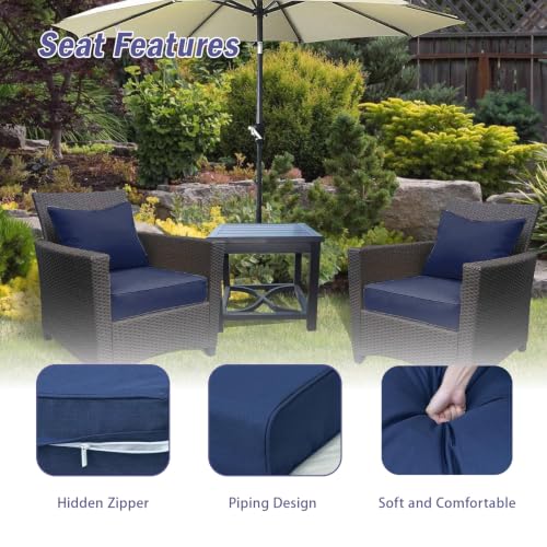 Ojtuyht 2 Item Patio High Back Seat Cushion, 3 7/8" Furniture Cushions Water Proof High Resilience Hidden Zipper, for Lawn Backyard Balcony Garden Wicker(B,21 5/8" x23 5/8")