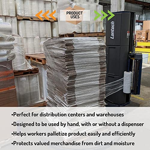 PSBM Machine Stretch Wrap, 2 Rolls 19.7 Inch x 6500 Feet 70 Gauge Heavy Duty Clear Plastic Wrap Industrial Strength Shrink Film for Moving, Packing & Shipping