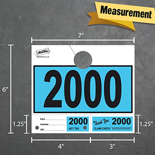Versa-Tags Blue 3-Part Dispatch Hang Tags, 3000 Count, 2000-4999