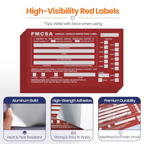 Annual Vehicle Inspection Record Kit, 30 Sets, NCR Forms and Red Labels