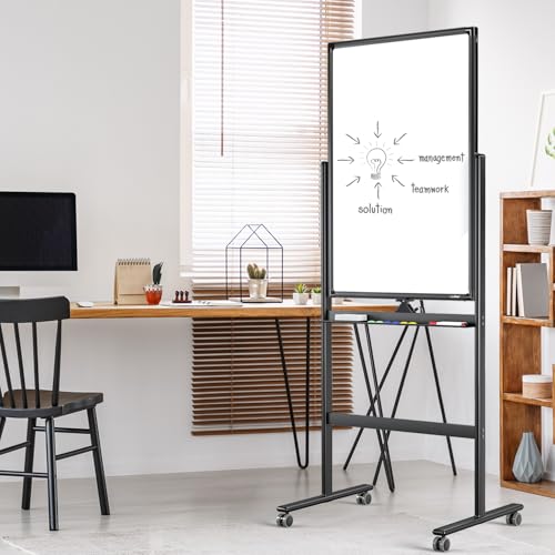 Rolling Whiteboard 40”x24” Standing White Board Dry Erase Board on Wheels