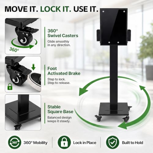45" Suggestion Box with Stand, Wheel, Floor Standing Offering Box