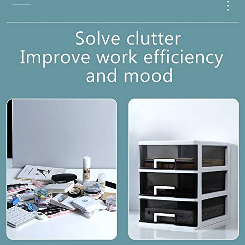noxozoqm Desktop Filing Cabinet - 2/3/4 Layer Drawer, Cosmetic Storage, File Cabinets, for Desktop Office Supplies, Vanity, Kitchen and Home. (Size : 3 Layers)