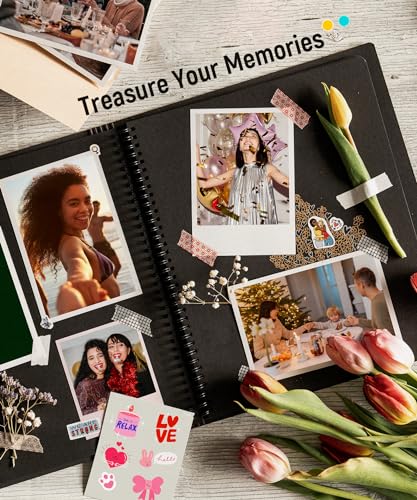 Liene Amber M100/M200/M110/M210 4x6" Photo Printer 80 Sheets Photo Paper & 2 Ink Cartridges Refill, Dye Sublimation, Only for Liene DHP512/DHP513/DHP514/DHP515 Printer, for Display, Framing, Scrapbook