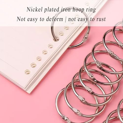 Binder Rings, Binder Rings, 30pcs Metal Book, Loose Leaf 20mm/25mm/32mm/40mm/50mm Binding Memo(25mm)