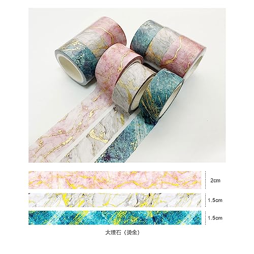 KLJUHGTR Gold Foil Washi Tape Art Decorative Adhesive DIY Scrapbooking Sticker Label