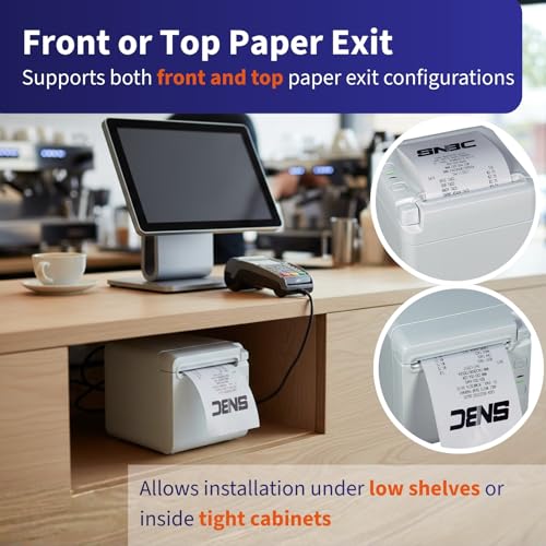 SNBC BTP-S80 Receipt Printer with Auto Cutter, 250 mm/s Printing POS Printer | Windows Driver and iOS/Android/Linux SDK | Everyday Business 80mm Thermal Receipt Printer (USB, Serial, Ethernet, White)