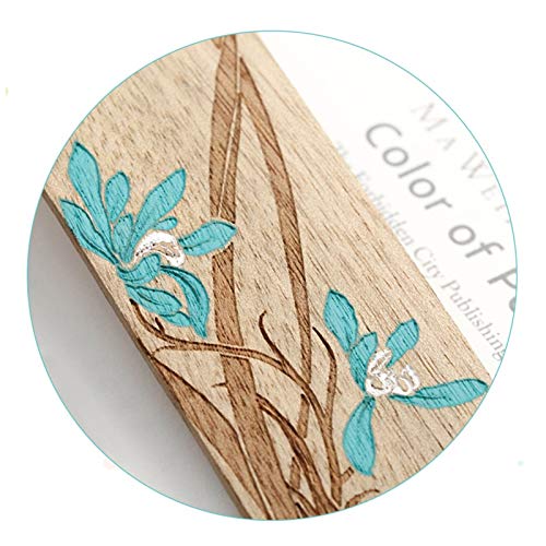 Bookmarks Hand Painted Wooden Bookmark with Beautiful Pendant Vintage Style Bookmark is A Unique Gift for Teachers Students Men and Women Page Book Accessories