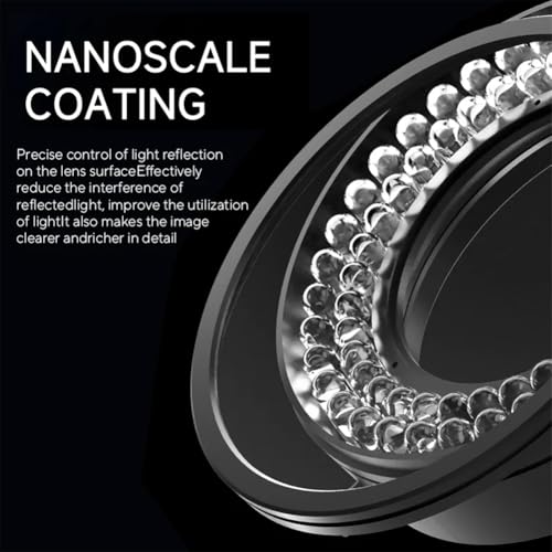 Microscope Ring Light Polarized Ring Lamp Adjustable 72 LED Ring Light Source Anti Glare Eliminates Reflection Illuminator for Stereo Microscope & Camera