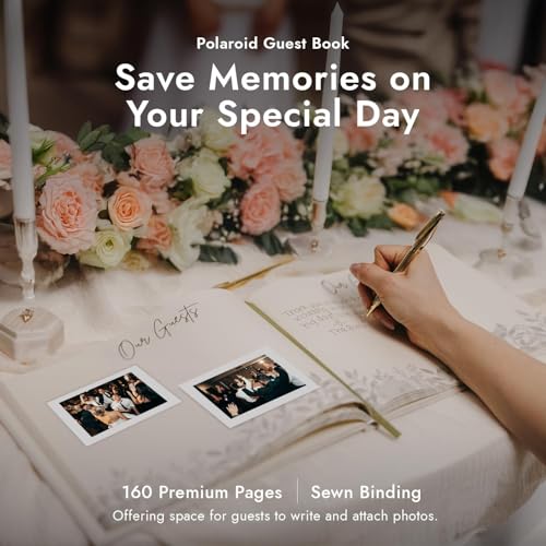 Linen Floral Embroidered Photo Wedding Guest Book - Pink Guestbook to Sign