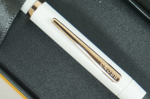 A.T. Cross Limited Edition Tech3+ Pearlescent Stormy White and 23KT Gold Appointments Multi-function Pen - 0.5 MM Lead Size Pencil, Black Ink Refill, and Red Ink Refill in One Pen.