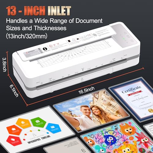 Chilino 13" 4-Roller Commercial 11x17 Laminator Machine,3-10 Mil Thickness